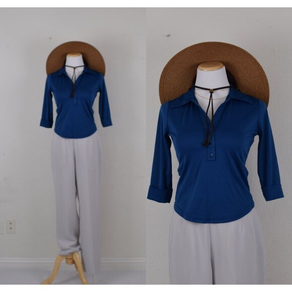 Vintage 90s Polyester Pullover‎ Blouse - Picture 1 of 9